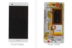 Official Huawei P8 Lite Dual Sim ALE-L23 White LCD Screen & Digitizer with Battery - 02350JVF