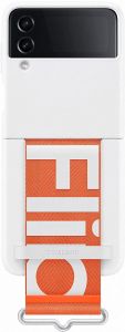 Official Samsung Galaxy Z Flip4 White Silicone Cover with Strap - EF-GF721TWEGWW